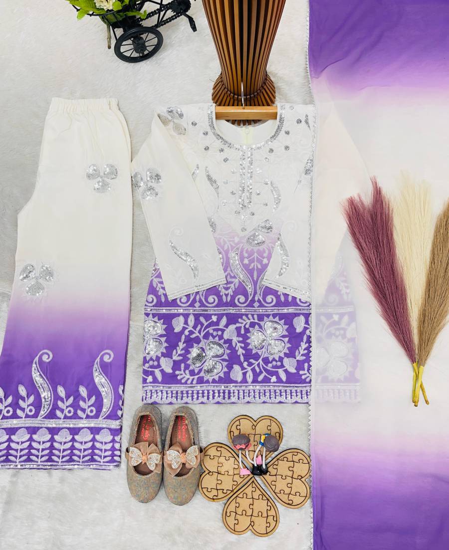 1LATEST NATURAL CREPE EMBROIDERY SEQUENCE WORK WITH DIGITAL PRINT WORK KID'S TOP PALAZZO WITH DUPATTA FESTIVE WEAR WHOLESALE PRICE ETHNIC GARMENT (22)