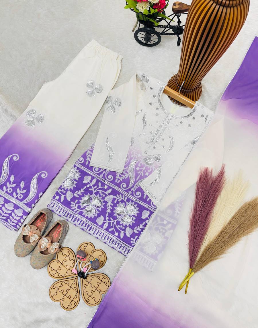 1LATEST NATURAL CREPE EMBROIDERY SEQUENCE WORK WITH DIGITAL PRINT WORK KID'S TOP PALAZZO WITH DUPATTA FESTIVE WEAR WHOLESALE PRICE ETHNIC GARMENT (23)