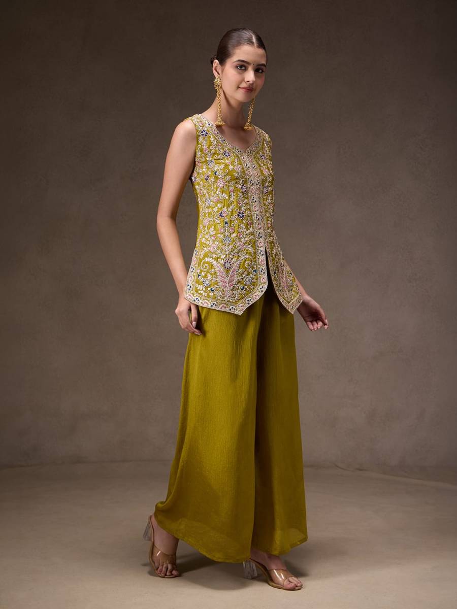1MODERN CHINON SILK SEQUENCE CODING EMBROIDERY WORK TOP PALAZZO WITH DUPATTA PARTY WEAR WHOLESALE PRICE ETHNIC GARMENT (14)