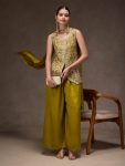 1MODERN CHINON SILK SEQUENCE CODING EMBROIDERY WORK TOP PALAZZO WITH DUPATTA PARTY WEAR WHOLESALE PRICE ETHNIC GARMENT (15)