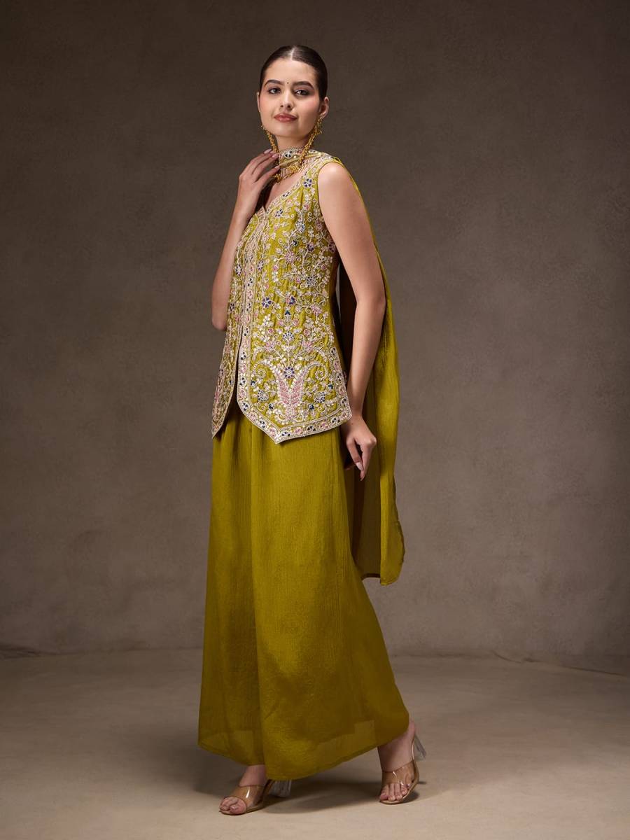 1MODERN CHINON SILK SEQUENCE CODING EMBROIDERY WORK TOP PALAZZO WITH DUPATTA PARTY WEAR WHOLESALE PRICE ETHNIC GARMENT (17)