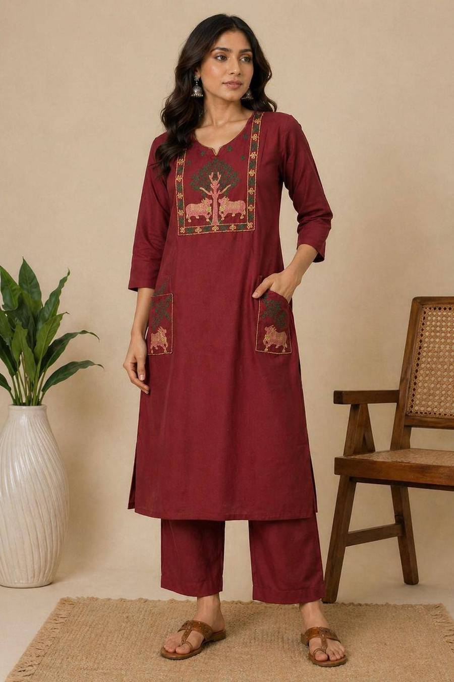 1MODERN COTTON EMBROIDERY WORK TOP PENT SET FESTIVE WEAR WHOLESALE PRICE ETHNIC GARMENT (12)
