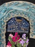 1MODERN FENDY SATIN SILK SEQUENCE AND ZARI EMBROIDERY WITH CUTWORK BORDER SAREE WITH STITCHED BLOUSE FESTIVE WEAR WHOLESALE PRICE ETHNIC GARMENT (13)
