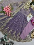 1MODERN FENDY SILK EMBROIDERY SEQUENCE WORK GOWN BOTTOM WITH DUPATTA FESTIVE WEAR WHOLESALE PRICE ETHNIC GARMENT (24)
