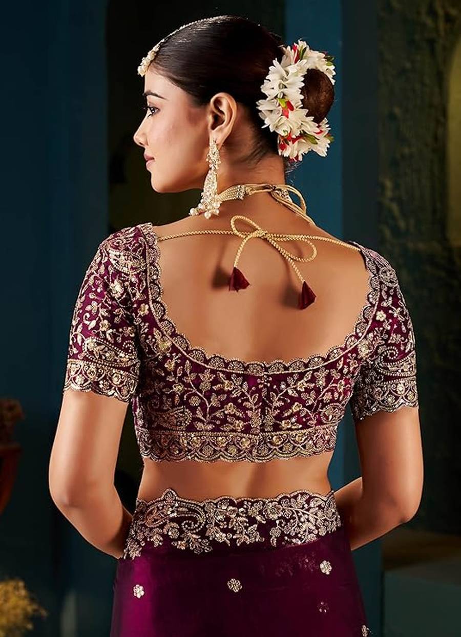 1MODERN FENDY SILK EMBROIDERY WORK CUT WORK SAREE WITH UNSTITCHED BLOUSE WEDDING WEAR WHOLESALE PRICE ETHNIC GARMENT (1)