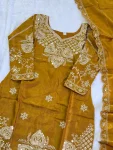 1MODERN GMY SILK EMBROIDERY SEQUENCE WORK TOP BOTTOM WITH DUPATTA FESTIVE WEAR WHOLESALE PRICE ETHNIC GARMENT (42)