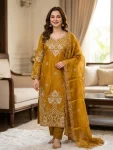 1MODERN GMY SILK EMBROIDERY SEQUENCE WORK TOP BOTTOM WITH DUPATTA FESTIVE WEAR WHOLESALE PRICE ETHNIC GARMENT (42)