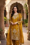 1MODERN GMY SILK EMBROIDERY SEQUENCE WORK TOP BOTTOM WITH DUPATTA FESTIVE WEAR WHOLESALE PRICE ETHNIC GARMENT (42)