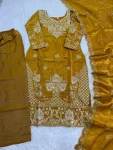 1MODERN GMY SILK EMBROIDERY SEQUENCE WORK TOP BOTTOM WITH DUPATTA FESTIVE WEAR WHOLESALE PRICE ETHNIC GARMENT (42)