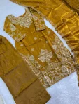 1MODERN GMY SILK EMBROIDERY SEQUENCE WORK TOP BOTTOM WITH DUPATTA FESTIVE WEAR WHOLESALE PRICE ETHNIC GARMENT (42)