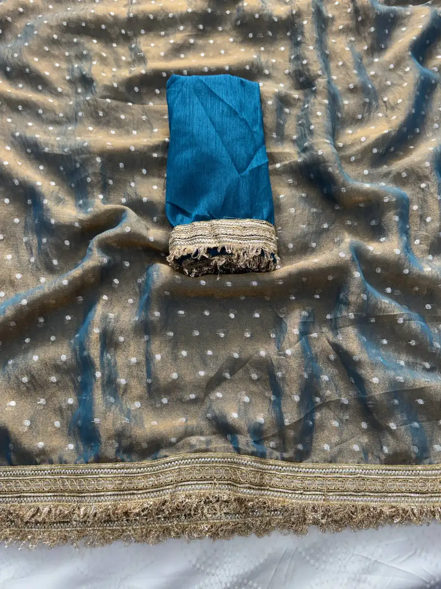 1MODERN JACQUARD BUTTI SILK FANCY LACE BORDER WORK SAREE WITH UNSTITCHED BLOUSE PARTY WEAR WHOLESALE PRICE ETHNIC GARMENT (24)1