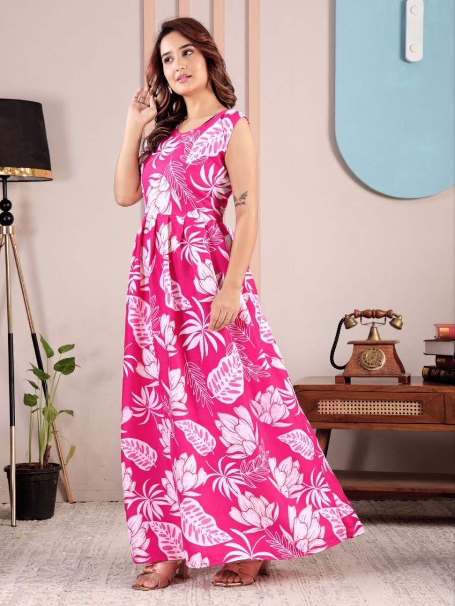 1MODERN RAYON PRINTED WORK GOWN FESTIVE WEAR WHOLESALE PRICE ETHNIC GARMENT (10)