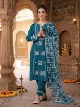 1MODERN SLUB COTTON EMBROIDERY WORK TOP BOTTOM WITH DUPATTA CASUAL WEAR WHOLESALE PRICE ETHNIC GARMENT (2)