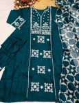 1MODERN SLUB COTTON EMBROIDERY WORK TOP BOTTOM WITH DUPATTA CASUAL WEAR WHOLESALE PRICE ETHNIC GARMENT (2)