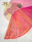 1MODERN TISSUE SILK ZARI & SEQUENCE EMBROIDERY WORK GOWN WITH DUPATTA FESTIVE WEAR WHOLESALE PRICE ETHNIC GARMENT (3)