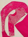 1NEW ARRIVAL CHINON SILK EMBROIDERY SEQUENCE WORK LEHENGA SAREE WITH STITCHED BLOUSE ATTACHED PALLU PARTY WEAR WHOLESALE PRICE ETHNIC GARMENT (8)