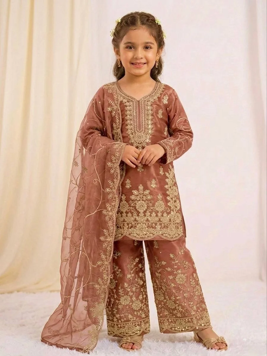 1NEW ARRIVAL GMY SILK EMBROIDERY SEQUENCE WORK MOTHDER DAUGHTER SET FESTIVE WEAR WHOLESALE PRICE ETHNIC GARMENT (10)