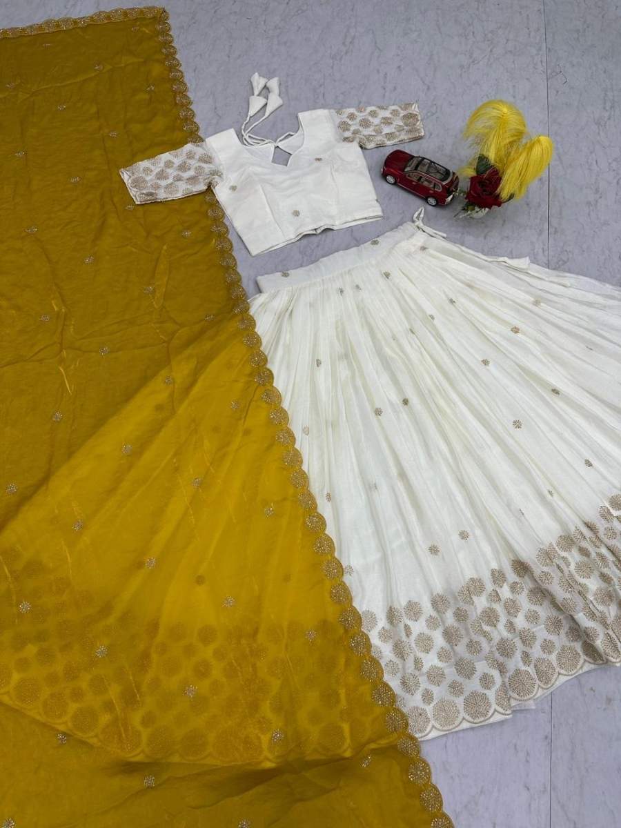 1RICH LOOK CHINON EMBROIDERY PIPE VAL AND SEQUENCE WORK LEHENGA CHOLI WITH DUPATTA FESTIVE WEAR WHOLESALE PRICE ETHNIC GARMENT (9)
