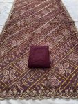 1RICH LOOK GEORGETTE BANDHEJ PRINT & EMBROIDERY WITH CUTWORK BORDER SAREE WITH UNSTITCHED BLOUSE FESTIVE WEAR WHOLESALE PRICE ETHNIC GARMENT (7)