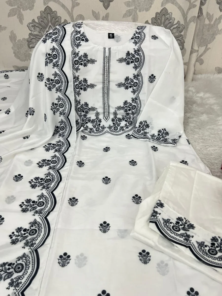 1RICH LOOK MORGAN SILK DIGITAL PRINT WORK TOP BOTTOM WITH DUPATTA OFFICE WEAR WHOLESALE PRICE ETHNIC GARMENT (20)