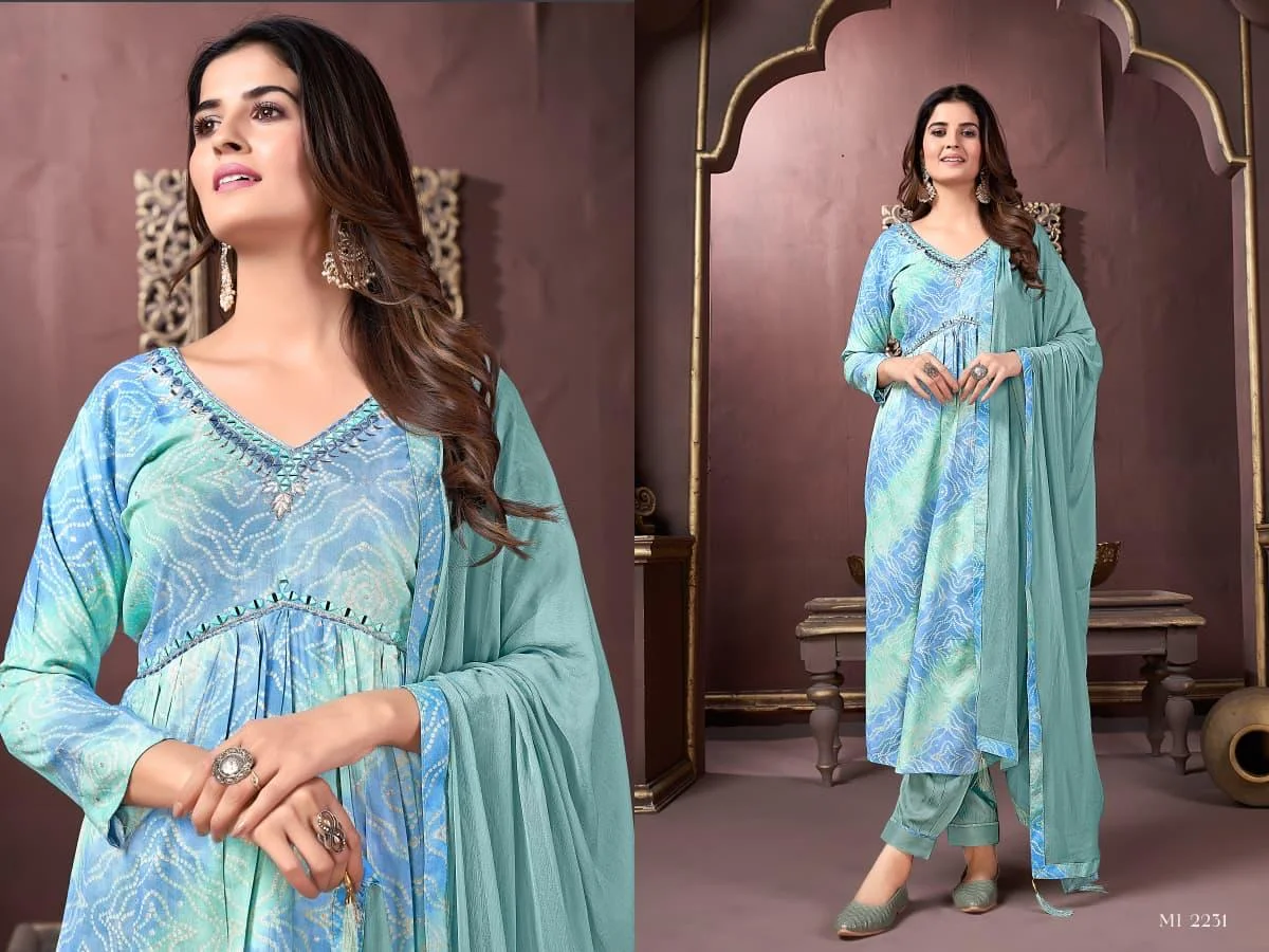 1RICH LOOK RAYON DIGITAL PRINT WORK TOP BOTTOM WITH DUPATTA FESTIVE WEAR WHOLESALE PRICE ETHNIC GARMENT (15)