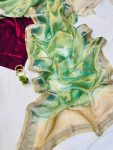 1RICH LOOK TISSUE SILK TWO TONE SHADED WITH FANCY LACE BORDER WORK SAREE WITH UNSTITCHED BLOUSE PARTY WEAR WHOLESALE PRICE ETHNIC GARMENT (4)