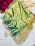 1RICH LOOK TISSUE SILK TWO TONE SHADED WITH FANCY LACE BORDER WORK SAREE WITH UNSTITCHED BLOUSE PARTY WEAR WHOLESALE PRICE ETHNIC GARMENT (4)