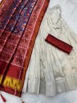1TRADITIONAL SILK DIGITAL PRINTED BLOUSE AND SAREE WITH PLAIN STITCHED LEHENGA FESTIVE WEAR WHOLESALE PRICE ETHNIC GARMENT (3)