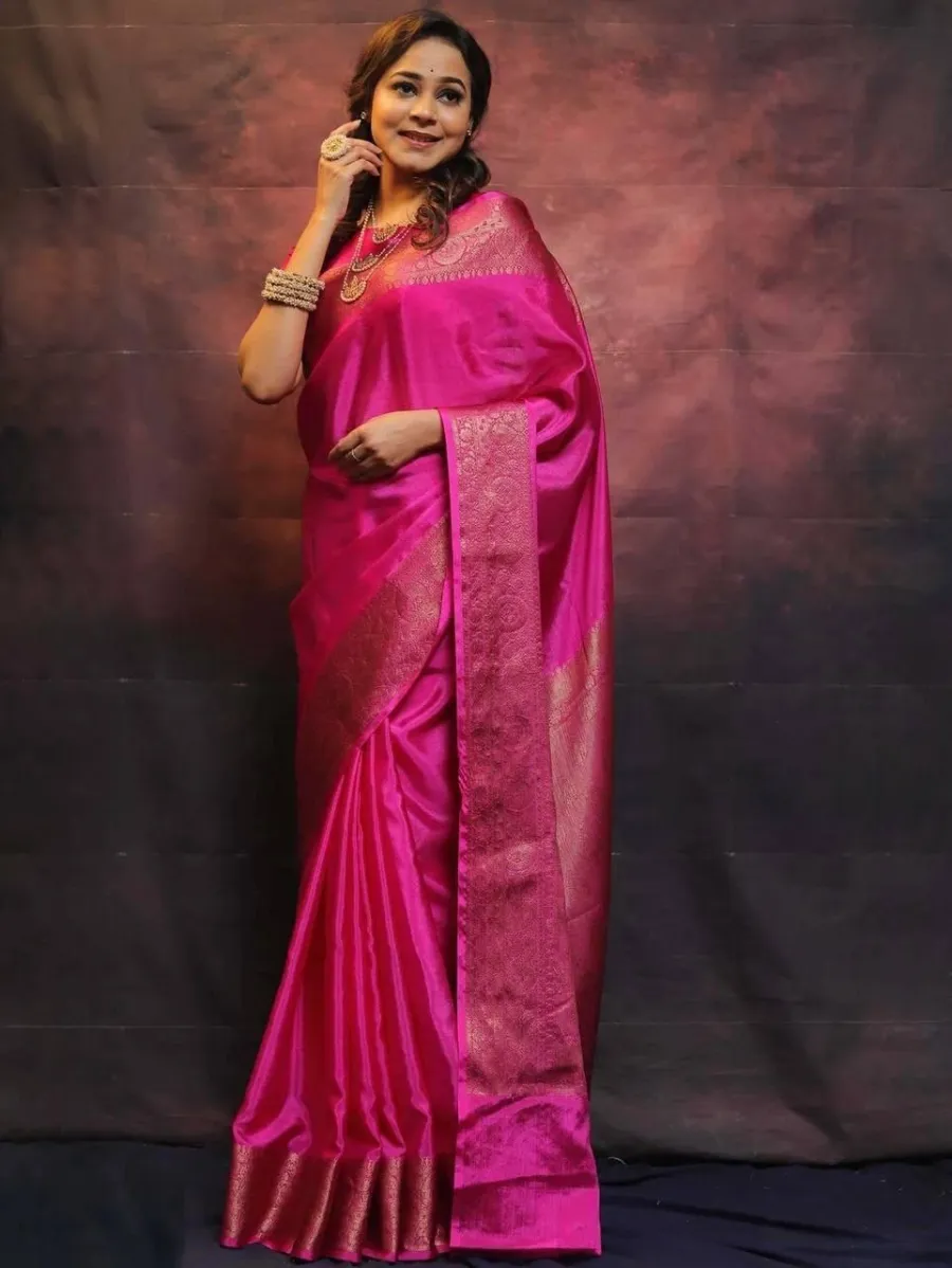 1TRENDING BANARASI LICHI SILK JACQUARD WORK SAREE WITH UNSTITCHED BLOUSE FESTIVE WEAR WHOLESALE PRICE ETHNIC GARMENT (14)