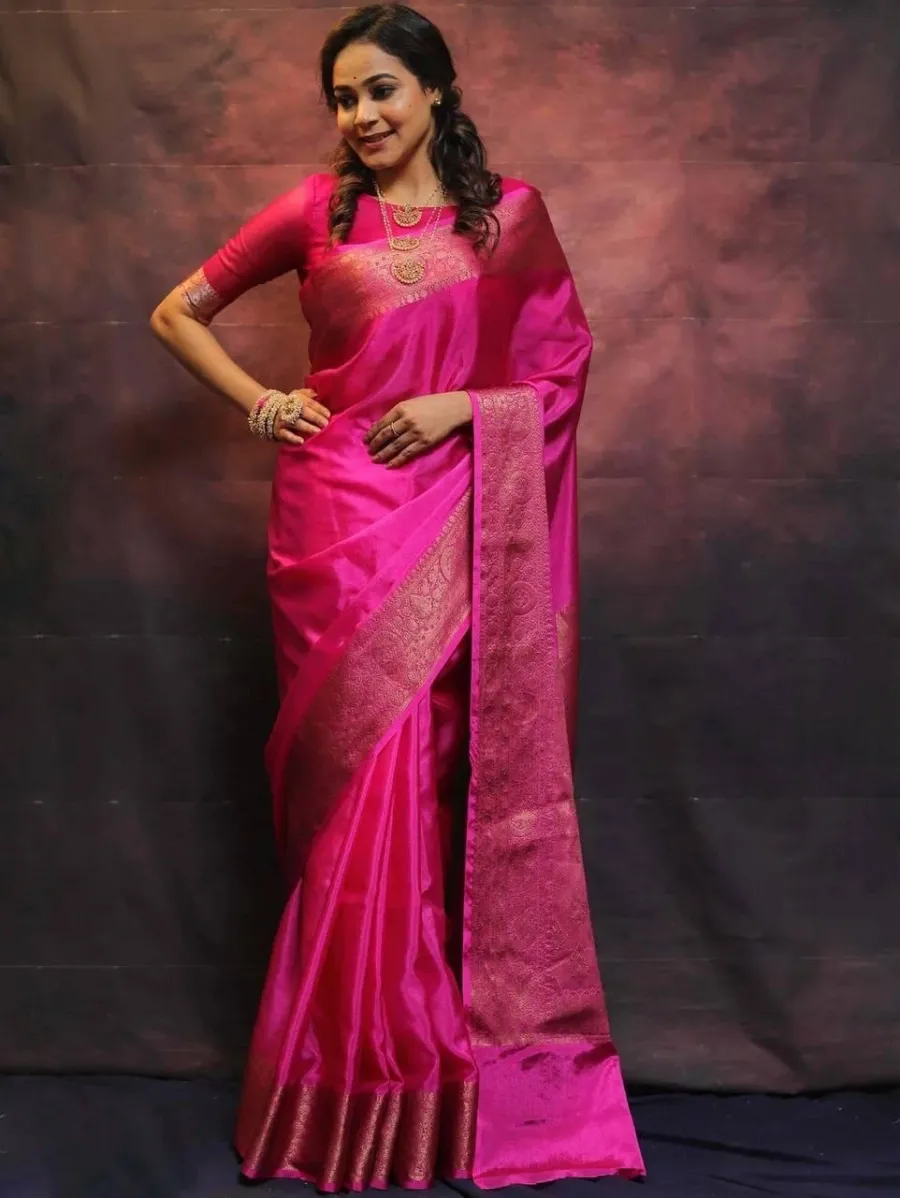 1TRENDING BANARASI LICHI SILK JACQUARD WORK SAREE WITH UNSTITCHED BLOUSE FESTIVE WEAR WHOLESALE PRICE ETHNIC GARMENT (15)