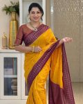 1TRENDING BANARASI LICHI SILK JACQUARD WORK SAREE WITH UNSTITCHED BLOUSE FESTIVE WEAR WHOLESALE PRICE ETHNIC GARMENT (5)