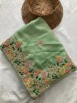 1TRENDING SOFT SILK EMBROIDERY WITH CUTWORK BORDER SAREE WITH UNSTITCHED BLOUSE WEDDING WEAR WHOLESALE PRICE ETHNIC GARMENT (12)