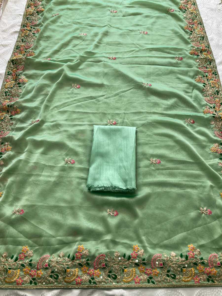 1TRENDING SOFT SILK EMBROIDERY WITH CUTWORK BORDER SAREE WITH UNSTITCHED BLOUSE WEDDING WEAR WHOLESALE PRICE ETHNIC GARMENT (11)