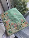 1TRENDING SOFT SILK EMBROIDERY WITH CUTWORK BORDER SAREE WITH UNSTITCHED BLOUSE WEDDING WEAR WHOLESALE PRICE ETHNIC GARMENT (12)