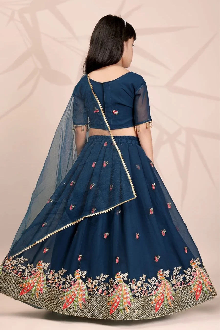 20FANCY GEORGETTE EMBROIDERY & CODING WORK KID'S LEHENGA CHOLI WITH DUPATTA FESTIVE WEAR WHOLESALE PRICE ETHNIC GARMENT (5)