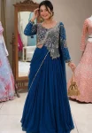 DESIGNER RANGOLI EMBROIDERY SEQUENCE WORK LEHENGA CHOLI WITH DUPATTA BLUE