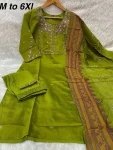 24DESIGNER MANGO SILK MULTI EMBROIDERY WITH SEQUENCE & HAND WORK TOP BOTTOM WITH DUPATTA FESTIVE WEAR WHOLESALE PRICE ETHNIC GARMENT (2)