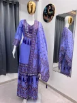27NEW ARRIVAL MUSLIN DIGITAL PRINT WITH LATKAN AND REAL MIRROR WORK TOP PALAZZO WITH DUPATTA DAILY WEAR WHOLESALE PRICE ETHNIC GARMENT (30)