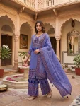 NEW ARRIVAL MUSLIN DIGITAL PRINT WITH LATKAN AND REAL MIRROR WORK TOP PALAZZO WITH DUPATTA PURPLE