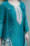 2DESIGNER CHINON EMBROIDERY BEADS WORK KURTI KOTI WITH BOTTOM SET PARTY WEAR WHOLESALE PRICE ETHNIC GARMENT (4)