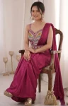 2DESIGNER CREPE EMBROIDERY WORK READY TO WEAR SAREE WITH STITCHED BLOUSE PARTY WEAR WHOLESALE PRICE ETHNIC GARMENT (12)
