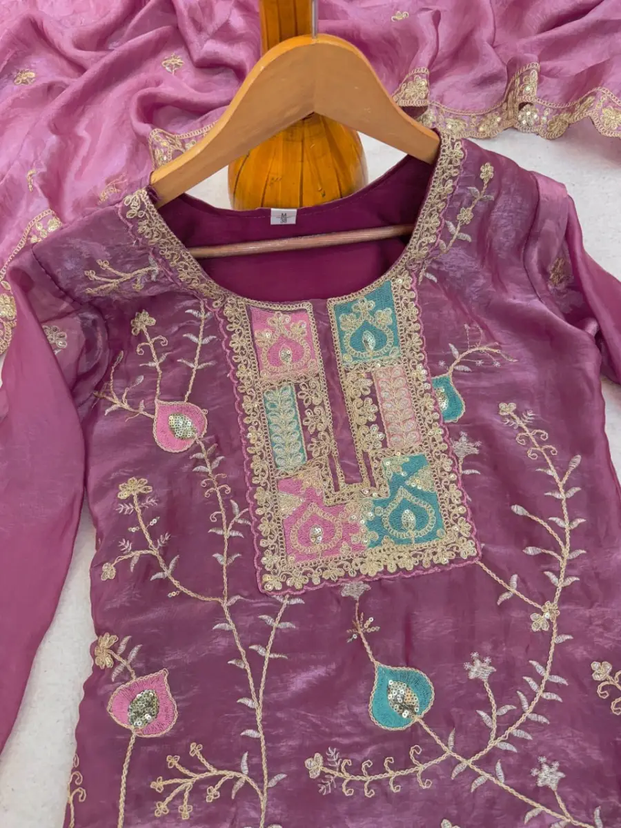 2DESIGNER FENDY SILK CODING SEQUENCE & THREAD WORK TOP BOTTOM WITH DUPATTA FESTIVE WEAR WHOLESALE PRICE ETHNIC GARMENT (11)