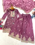 2DESIGNER FENDY SILK CODING SEQUENCE & THREAD WORK TOP BOTTOM WITH DUPATTA FESTIVE WEAR WHOLESALE PRICE ETHNIC GARMENT (13)