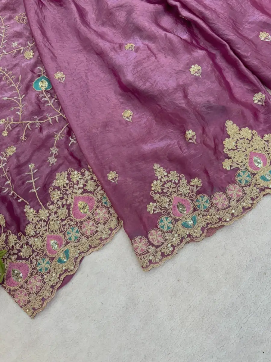 2DESIGNER FENDY SILK CODING SEQUENCE & THREAD WORK TOP BOTTOM WITH DUPATTA FESTIVE WEAR WHOLESALE PRICE ETHNIC GARMENT (14)