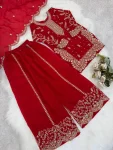 2DESIGNER FENDY SILK EMBROIDERY CODING AND SEQUENCE WORK MOTHER DAUGHTER SET FESTIVE WEAR WHOLESALE PRICE ETHNIC GARMENT (4)