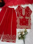 2DESIGNER FENDY SILK EMBROIDERY CODING AND SEQUENCE WORK MOTHER DAUGHTER SET FESTIVE WEAR WHOLESALE PRICE ETHNIC GARMENT (4)