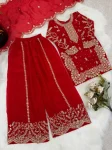 2DESIGNER FENDY SILK EMBROIDERY CODING AND SEQUENCE WORK MOTHER DAUGHTER SET FESTIVE WEAR WHOLESALE PRICE ETHNIC GARMENT (4)