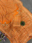 2DESIGNER GEORGETTE CUTDANA AND REAL MIRROR WORK SAREE WITH UNSTITCHED BLOUSE FESTIVE WEAR WHOLESALE PRICE ETHNIC GARMENT (36)