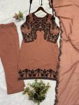 2DESIGNER GEORGETTE SEQUENCE EMBROIDERY WORK TOP BOTTOM WITH DUPATTA FESTIVE WEAR WHOLESALE PRICE ETHNIC GARMENT (24)
