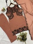 2DESIGNER GEORGETTE SEQUENCE EMBROIDERY WORK TOP BOTTOM WITH DUPATTA FESTIVE WEAR WHOLESALE PRICE ETHNIC GARMENT (24)